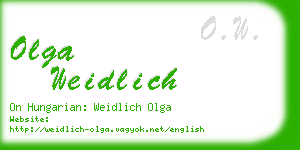 olga weidlich business card